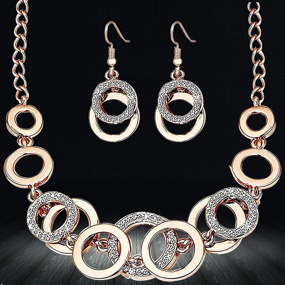 Crystal Necklace Set with Earrings for Women